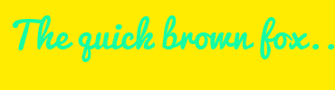 Image with Font Color 15FFA2 and Background Color FFEC00